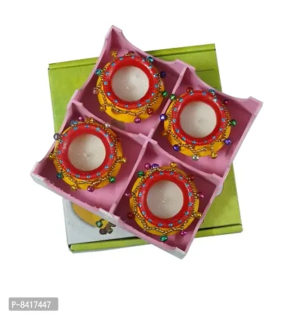 Matki Shape Clay Diya Candle, Diya for Diwali Lighting Decoration, Diwali Gift, Home Deacute;cor Item, Set of 4-thumb3