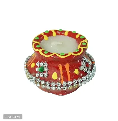 Clay Diya, Candle for Diwali Lighting Decoration, Gift, Pooja Home Deacute;cor Item, Set of 9-thumb4