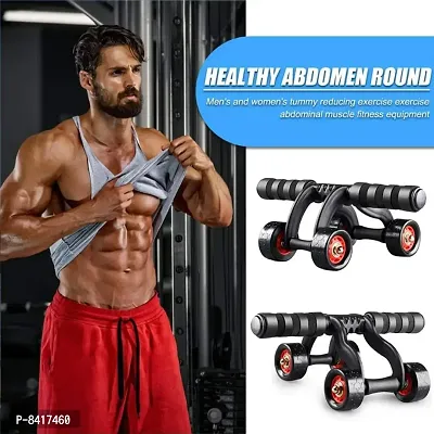 Abdominal Four Wheel Ab Roller Gym For Exercise Fitness Equipment Workout Ab Exerciser  (Multicolor)-thumb3