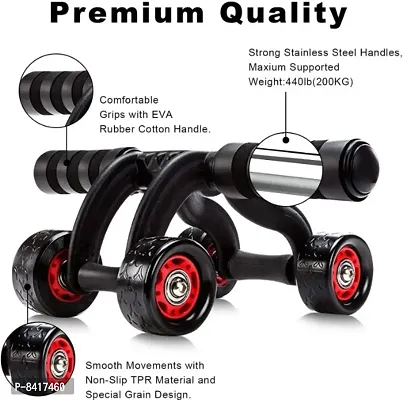 Abdominal Four Wheel Ab Roller Gym For Exercise Fitness Equipment Workout Ab Exerciser  (Multicolor)-thumb4
