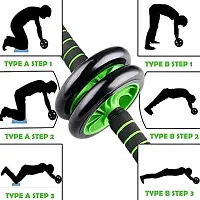 Portable Abdominal Double Wheel Gym For Exercise Fitness Equipment Workout Ab Exerciser  (Black, Green)-thumb1