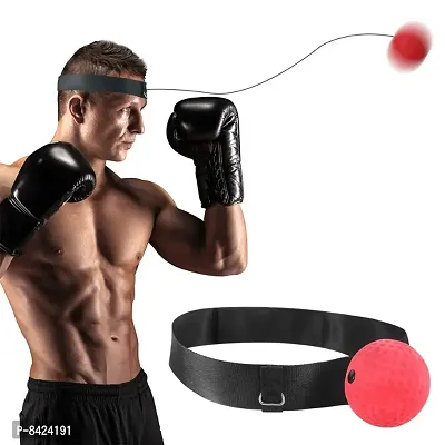 The Boxing Reflex Ball with Headband and Cotton Mask for Speed Reactions; Punching; Fight Skill and Hand-Eye Coordination (Red) .