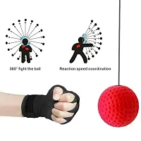 The Boxing Reflex Ball with Headband and Cotton Mask for Speed Reactions; Punching; Fight Skill and Hand-Eye Coordination (Red) .-thumb2