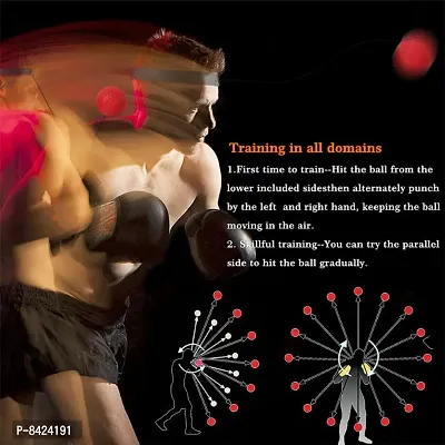 The Boxing Reflex Ball with Headband and Cotton Mask for Speed Reactions; Punching; Fight Skill and Hand-Eye Coordination (Red) .-thumb4