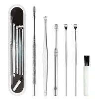 Ear Cleaner | Metal Ear Cleaner Tool | Stainless Steel Ear Curette Earwax Removal Kit with Cleaning Brush and Storage Box (6Pcs)-thumb1