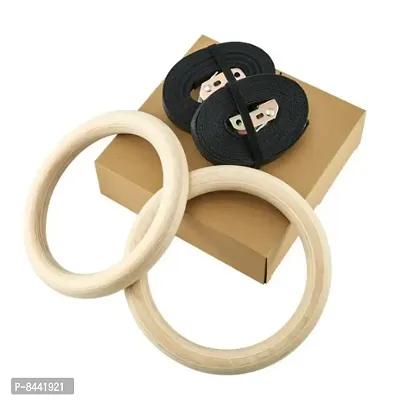 Gymnastic Rings|1000 lbs Capacity|14.5ft Adjustable Buckle Straps Pilates Ring  (Beige)