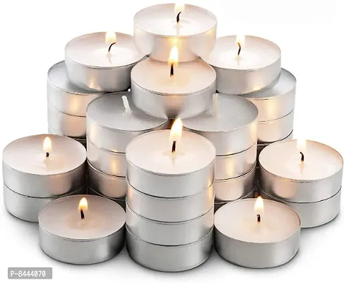 Wax Tealight Candles Set, Unscented Wax Tealight Candles, Wax Tea Light Candles, Unscented Wax Tealight Candles for Decoration, Home Deacute;cor, Diwali Candle White Pack of 100-thumb0