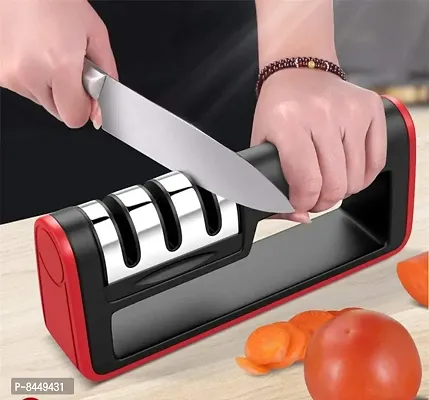 Upgraded Kitchen Knife Sharpener, 3-Stage Chef Knife Sharpener to Restore Non-Serrated Knife
