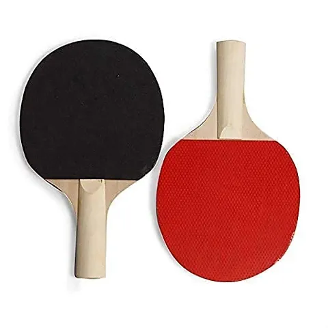 2 Table Tennis Bat, 3 Table Tennis Ball Black, Red Table Tennis Racquet  (Pack of: 2, 200 g)