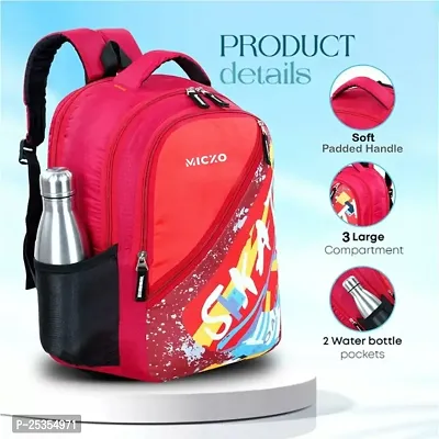 Medium 30 L Backpack GIRLS MANS Polyester 30 L DESIGNER PRINT School Backpack for Girls Mans (Red)