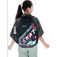 Medium 30 L Backpack GIRLS MANS Polyester 30 L DESIGNER PRINT School Backpack for Girls  (Black)-thumb1