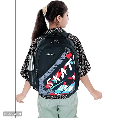 Medium 30 L Backpack GIRLS MANS Polyester 30 L DESIGNER PRINT School Backpack for Girls  (Black)-thumb2