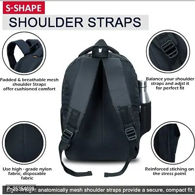 Medium 30 L Backpack GIRLS MANS Polyester 30 L DESIGNER PRINT School Backpack for Girls  (Black)-thumb3