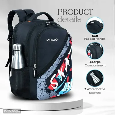 Medium 30 L Backpack GIRLS MANS Polyester 30 L DESIGNER PRINT School Backpack for Girls  (Black)-thumb4