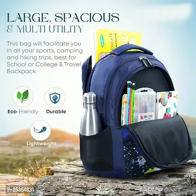 Medium 30 L Backpack GIRLS MANS Polyester 30 L DESIGNER PRINT School Backpack for Girls Mans  (Blue)-thumb3