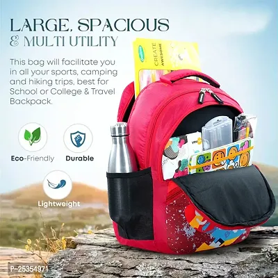 Medium 30 L Backpack GIRLS MANS Polyester 30 L DESIGNER PRINT School Backpack for Girls Mans (Red)-thumb2