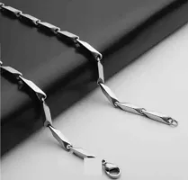 PS CREATION Stainless Steel Silver Chain Trendy And Fancy Double Coated Popular Chain For Men Women Necklace Boys Elegant Gift-thumb2