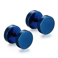 PS CREATION Stainless Steel Black Blue Combo Studs Earings/Earring for Men/Boys/Boyfriend/-thumb1