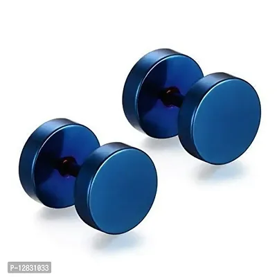 PS CREATION Stainless Steel Black Blue Combo Studs Earings/Earring for Men/Boys/Boyfriend/-thumb2