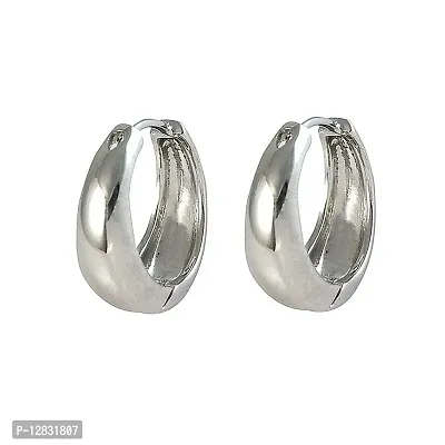 PS CREATION Mens Jewellery Kaju Bali Salman Khan Bollywood Style Hoop Earrings for Men Boys Man Unisex Ear Rings (Silver)