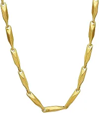 PS CREATION Stainless Steel Rice Chain Necklace for Men and Boys ( Golden )-thumb1