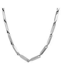 PS CREATION Perfect Stainless Steel Silver Rice Chain For Boys And Men (Silver)-thumb3