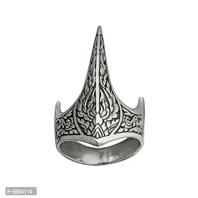 Punk Retro Style engrave floral designs Eagle Mouth Stainless Steel Ring-thumb0