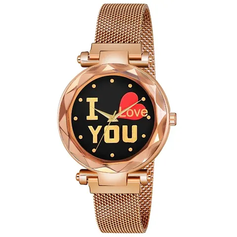 New Fashion I love You color Dial With Maganet Strap For Girl Designer Fashion Wrist Analog Watch - For Girls