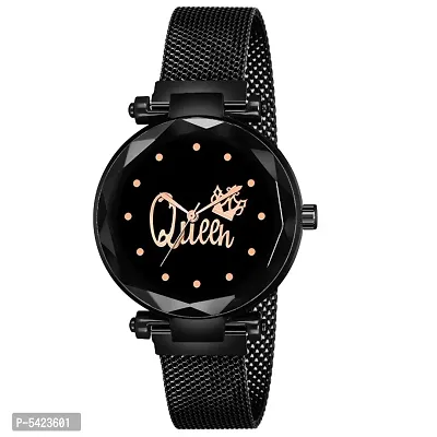 New Fashion Queen Black dial Black Maganet Strap For Girl Designer Fashion Wrist Analog Watch - For Girls-thumb0