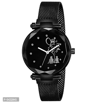 New Fashion Bethu Couple Black dial Black Maganet Strap For Girl Analog Watch - For Girls-thumb0
