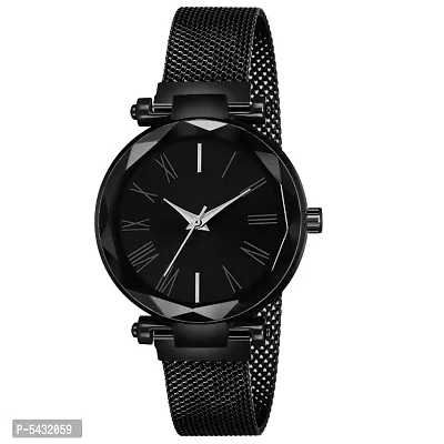 New Fashion Black Color Roman Digit dial Black Maganet Strap For Girl Designer Fashion Wrist Analog Watch - For Girls