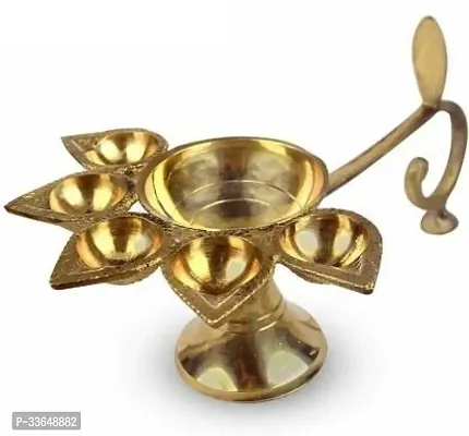 Classy Panchmukhi Aarti Diya Jyot Diya Jyoti Diya | Oil Puja Lamp | Puja Diya | Brass Hanging Diya (Height- 4.3 Inch)