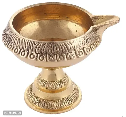 Classy Brass Diwali Kuber Pedi (No 2 ) Diya Oil / Ghee Lamp For Puja Brass Table Diya (Height- 2.1 Inch)-thumb0