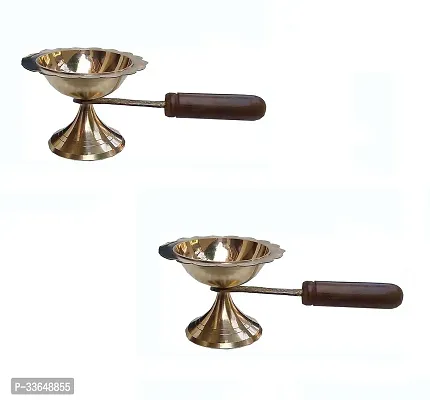 Classy Brass (Pack Of 2) Table Diya (Height- 1.96 Inch)-thumb0