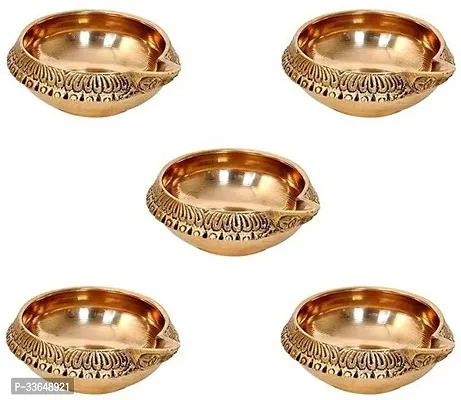 Classy Pack Of 5 Pcs Brass Diwali Kuber Pedi Diya Stand (No 0 Small Size-Pack Of 4-Height- 0.98 Inch)-thumb0