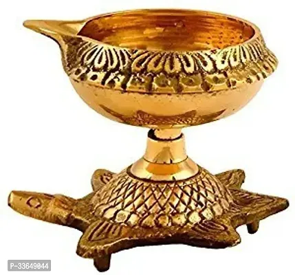 Classy Samy Collectables Handmade Brass Kuber Diya/Pital Jyot Diva/Pooja Deepak Brass Table Diya (Height- 2.25 Inch)