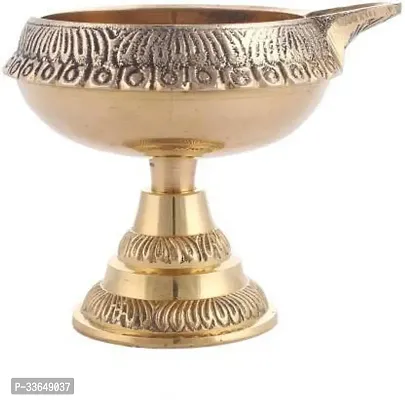 Classy Brass (Pack Of 2) Table Diya (Height- 5.8 Inch)-thumb0