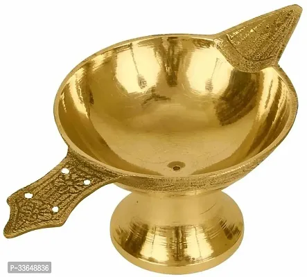 Classy Pure Brass Akhand Laxmi Deepak Pital Diya /Deepak For Arti Brass Table Diya (Height- 1.18 Inch)