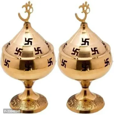 Classy Pooja Item Brass (Pack Of 2) Table Diya (Height- 5 Inch)