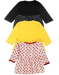 babeezworld Baby Girl?s Pure Cotton Knee Length Dress Pack of 3-thumb1