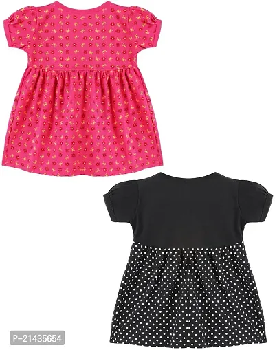 babeezworld? Cotton Baby Girl Dress -?? Knee Length fit and Flare Dress Frock jhabla Pack of 2-thumb2