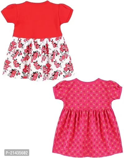 babeezworld? Cotton Baby Girl Dress -?? Knee Length fit and Flare Dress Frock jhabla Pack of 2-thumb2