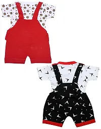 babeezworld Dungaree for Boys  Girls Casual Printed Pure Cotton-Pack of 2 (Multicolour)-thumb1