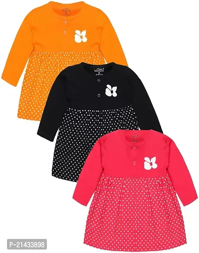 babeezworld Girl Frock Midi Frock Dress_Multicolour_Pack of 3-thumb0