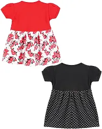 babeezworld? Cotton Baby Girl Dress -?? Knee Length fit and Flare Dress Frock jhabla Pack of 2-thumb1