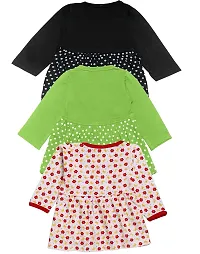 babeezworld Baby Girl?s Pure Cotton Knee Length Dress Pack of 3-thumb1