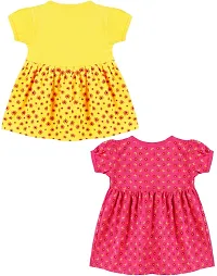 babeezworld? Cotton Baby Girl Dress -?? Knee Length fit and Flare Dress Frock jhabla Pack of 2-thumb1