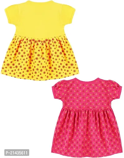 babeezworld? Cotton Baby Girl Dress -?? Knee Length fit and Flare Dress Frock jhabla Pack of 2-thumb2