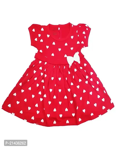 babeezworld? Cotton Baby Girl Dress -?Knee Length fit and Flare Dress Frock jhabla (Black, Red; 1-2 Years)-thumb5