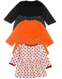 babeezworld Baby Girl?s Pure Cotton Knee Length Dress Pack of 3-thumb1